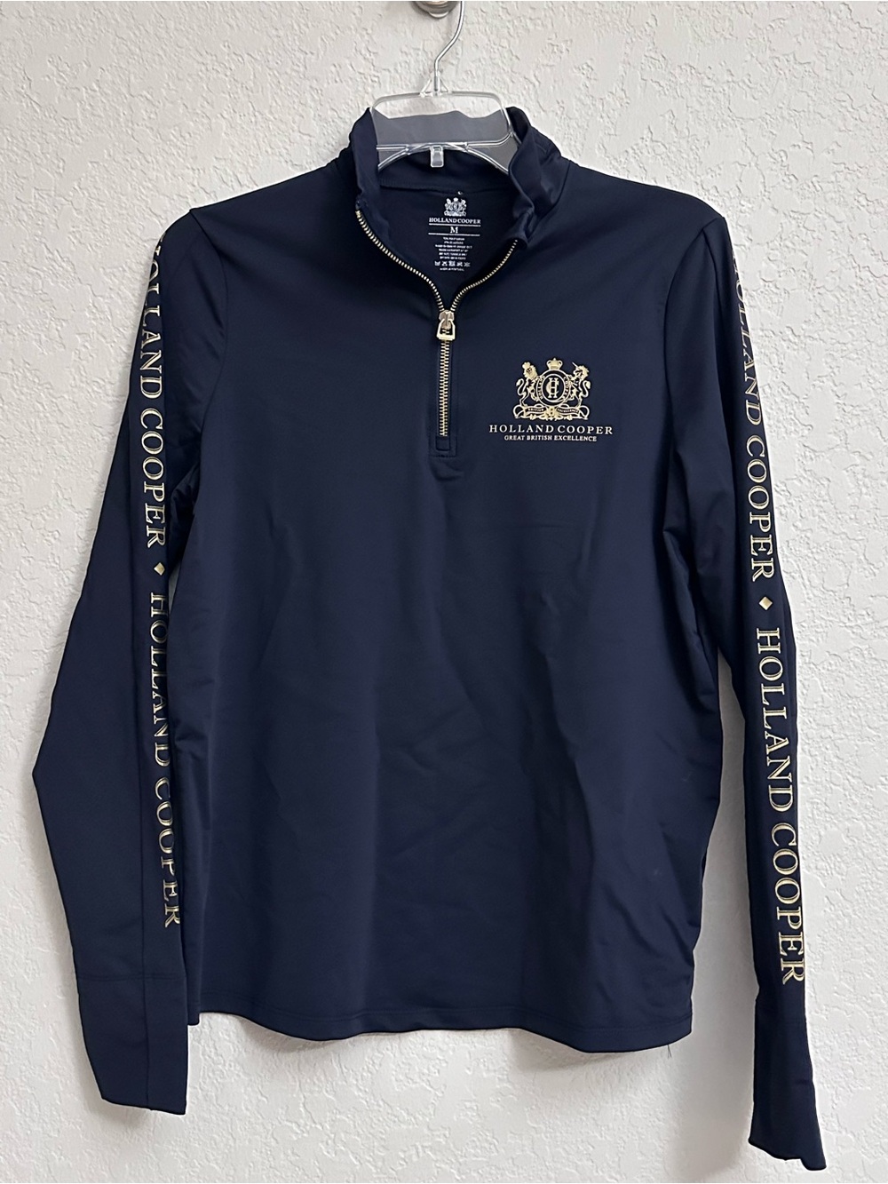 Holland Cooper Equestrian Lightweight Base Layer Quarter Zip Medium Navy